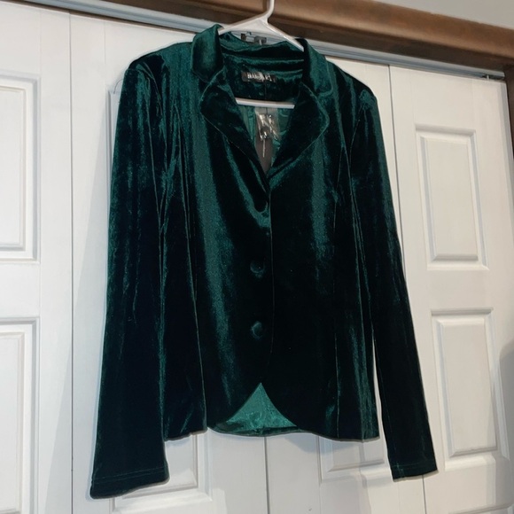 Alegra K Green Velour Blazer-XL - Picture 1 of 6